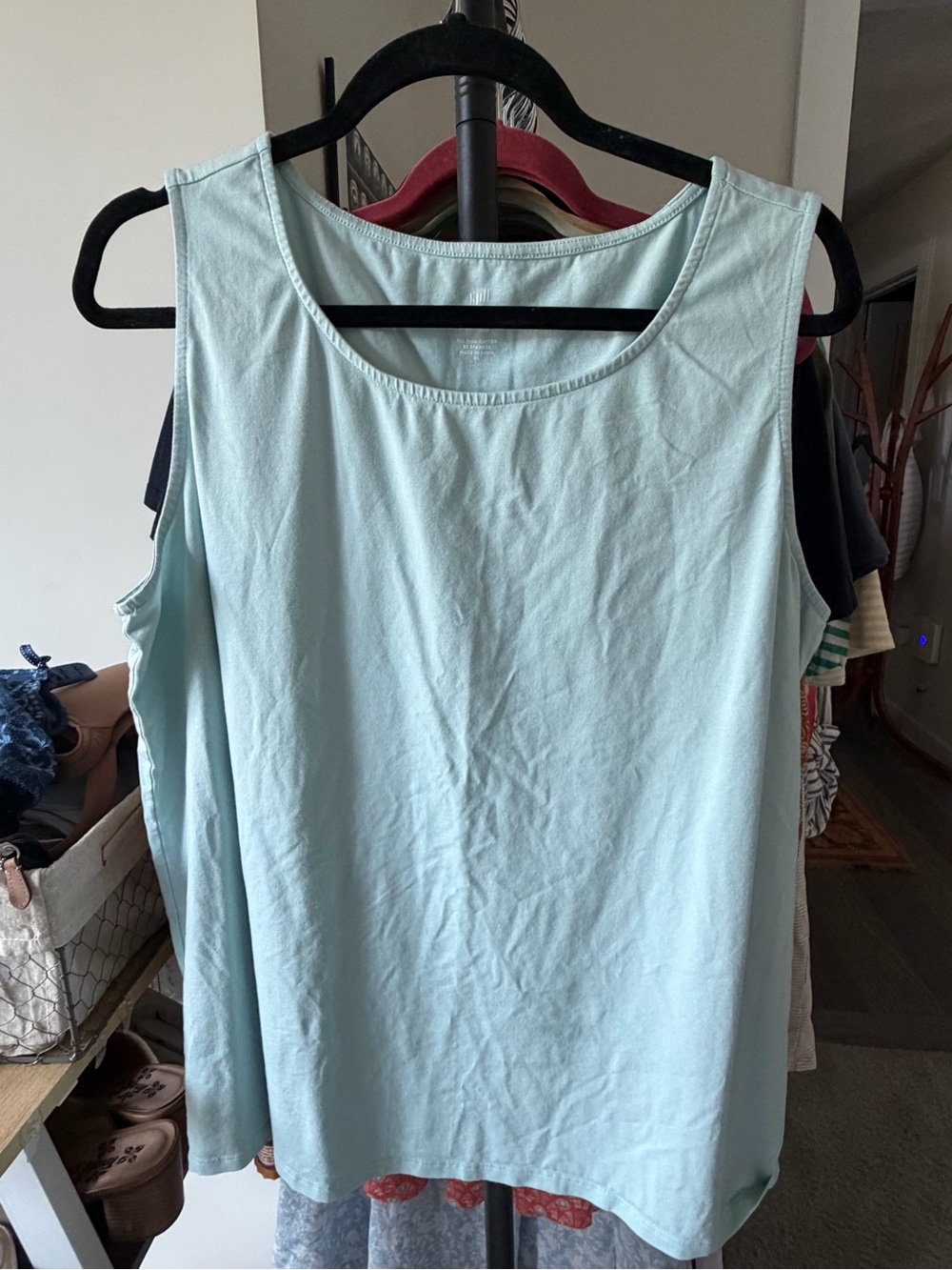 J.Jill Pima Stretch Sleeveless knit Tank Top XL- Light Aqua